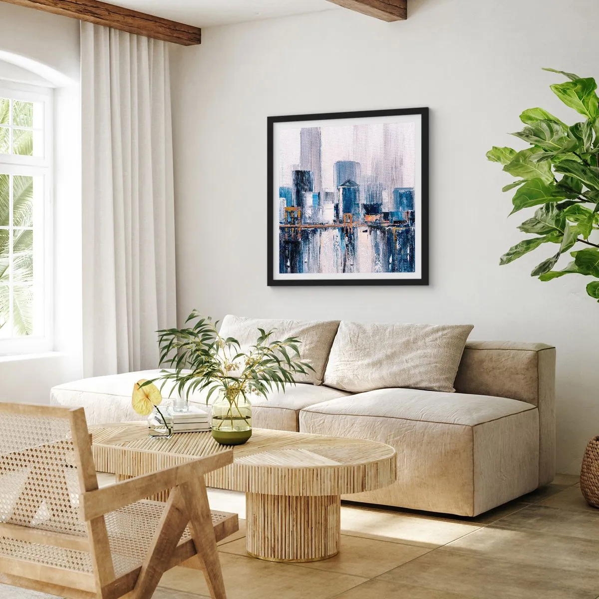 Affisch i svart ram - New York-impression - 50x50 cm