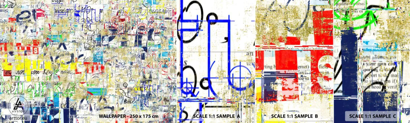 Provbit av självhäftande fototapet Deluxe Sticker - Helt enkelt gläder ögonen - Graffiti, Väggmålning, Ungdom - 100x30 cm