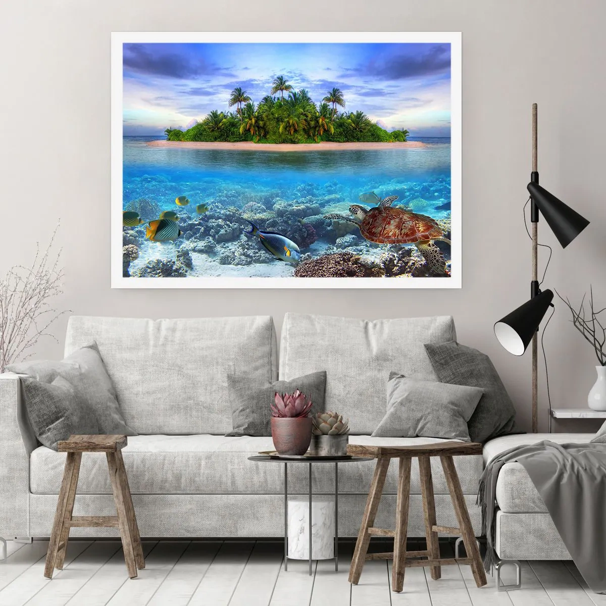 Affisch - Himmelska ön hälsar välkommen - 40x30 cm