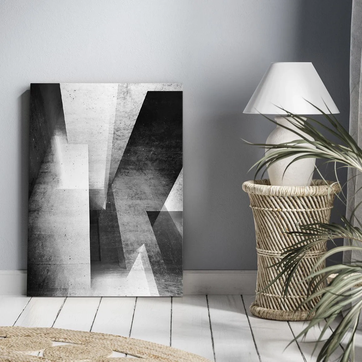 Canvastavla - Bild på duk - Rummets struktur - 50x70 cm