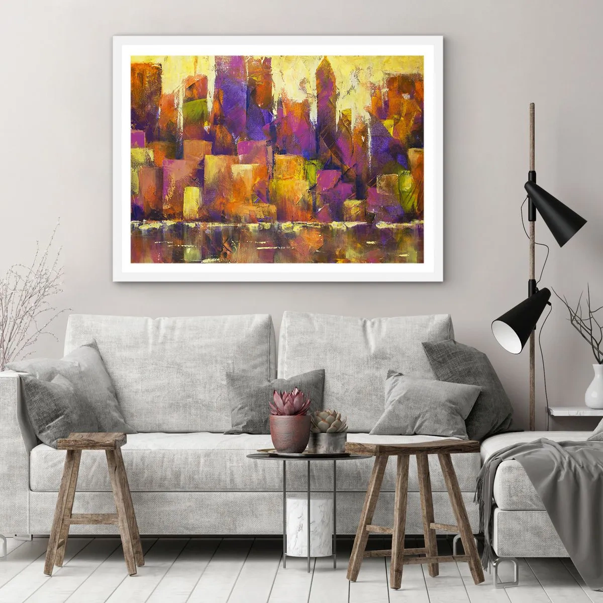 Affisch i vit ram - Metropolis komposition - 50x40 cm