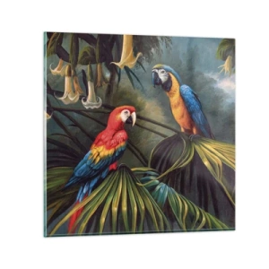 Glastavla - Bild på glas - Romantiken i tropikerna - 30x30 cm