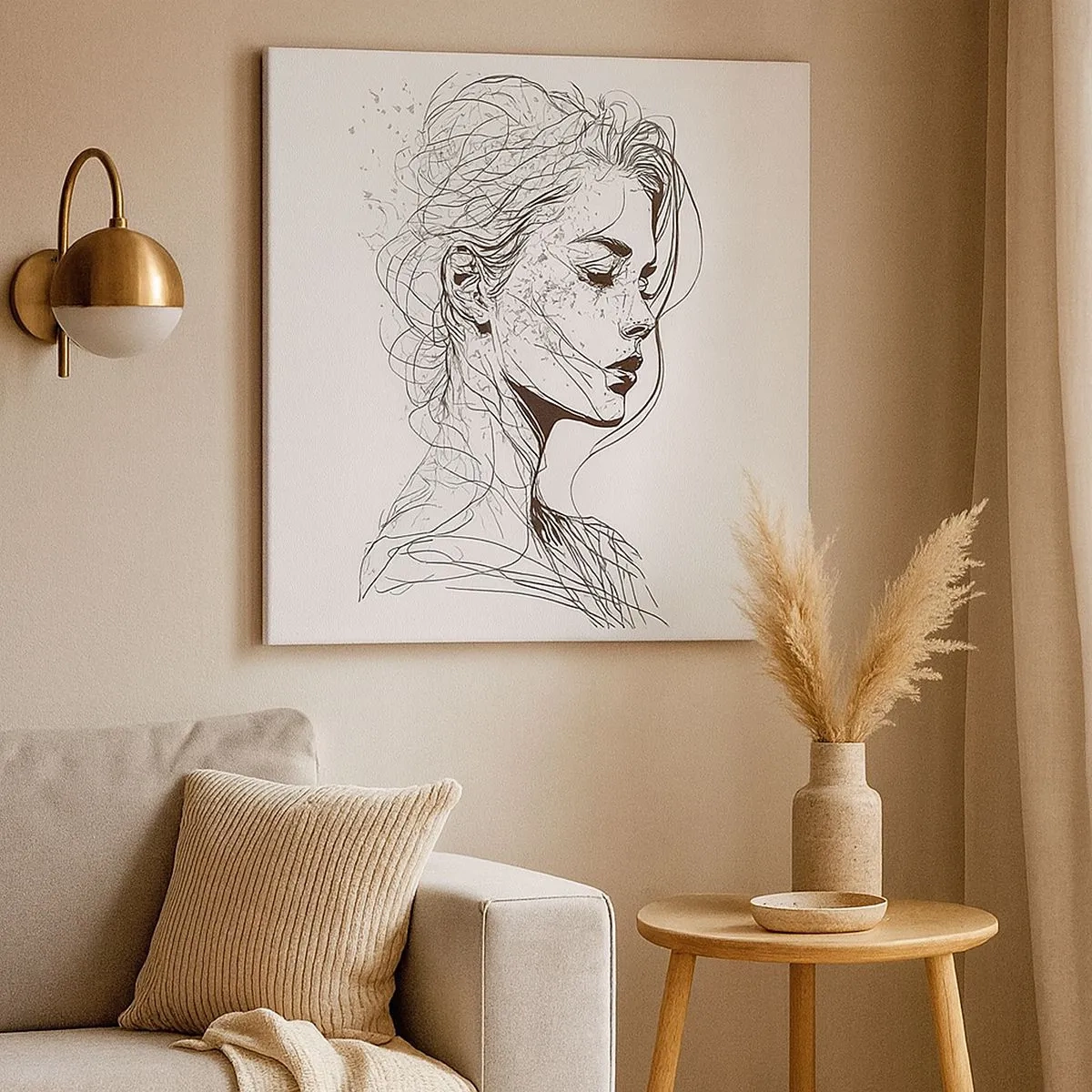 Canvastavla - Bild på duk - Porträtt i drömmar - 30x30 cm