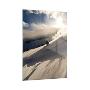 Glastavla - Bild på glas - Fjällutmaningen accepterad - 50x70 cm