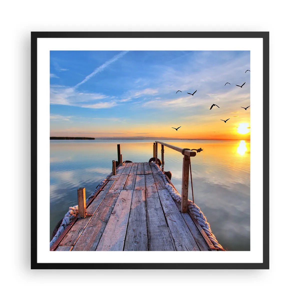 Affisch i svart ram - Gå mot solen - 60x60 cm