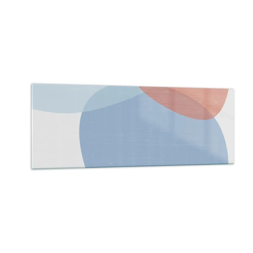 Glastavla - Bild på glas - Pastellfärgade relationer - 140x50 cm