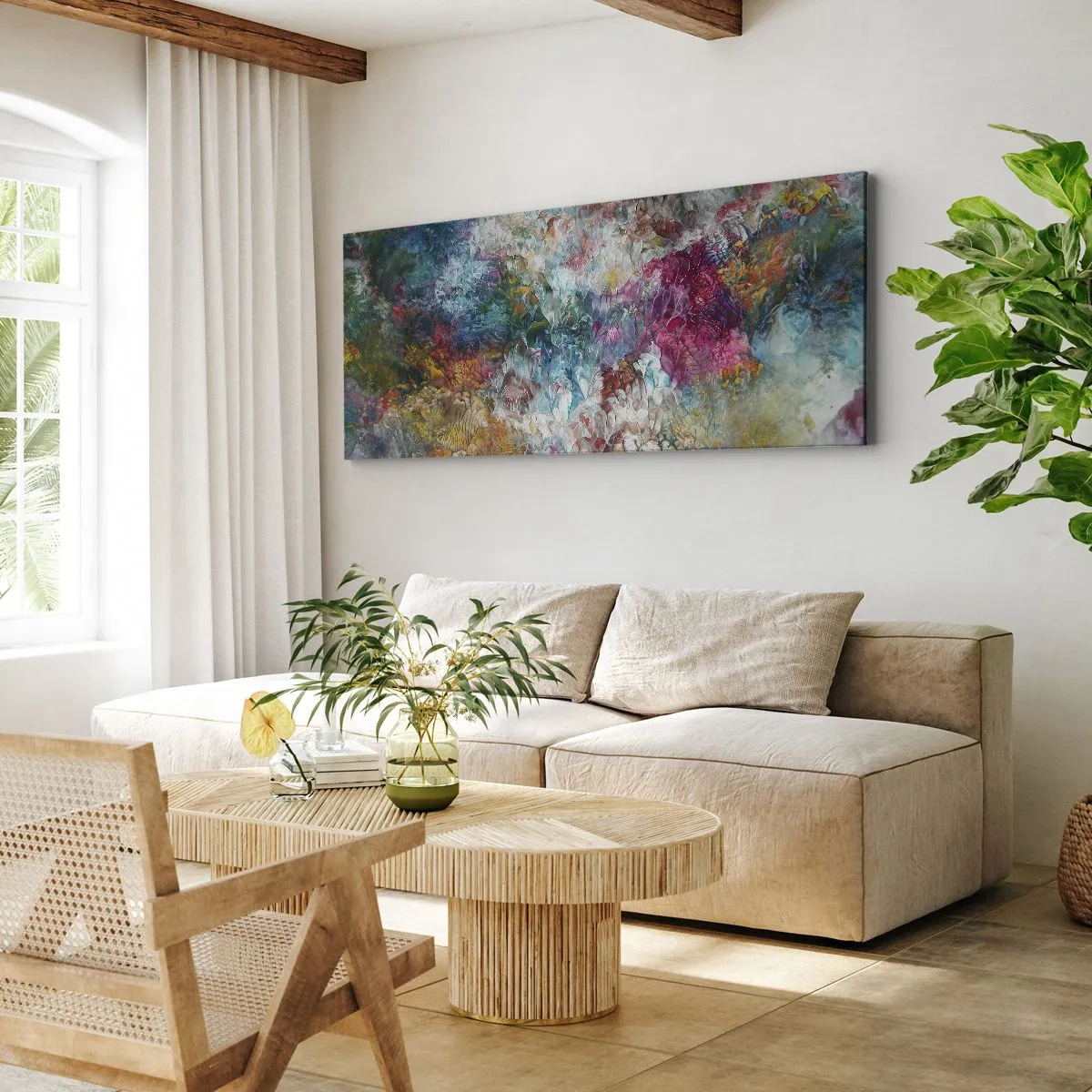 Canvastavla - Bild på duk - I full blom - 100x40 cm
