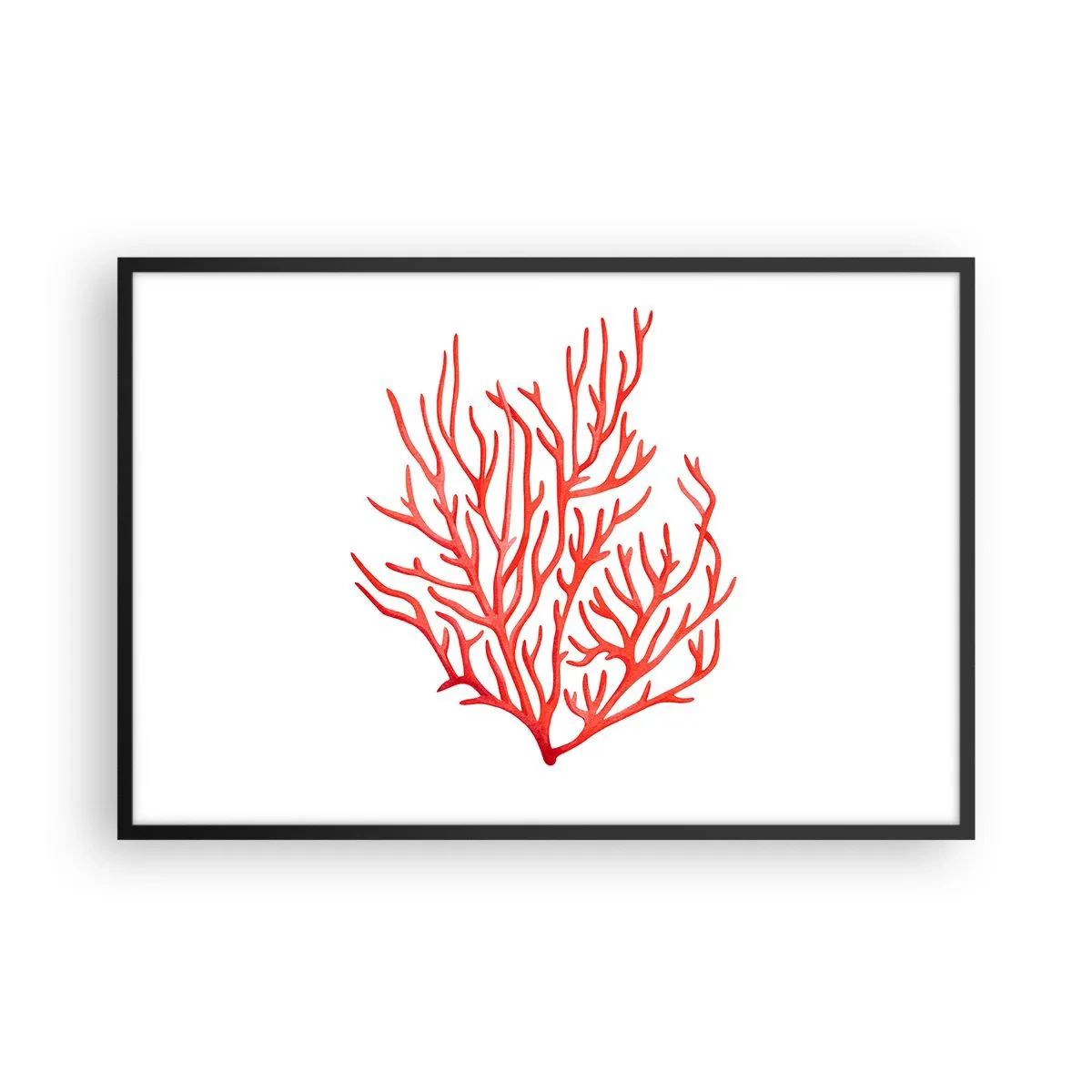 Affisch i svart ram - Filigran av korall - 91x61 cm