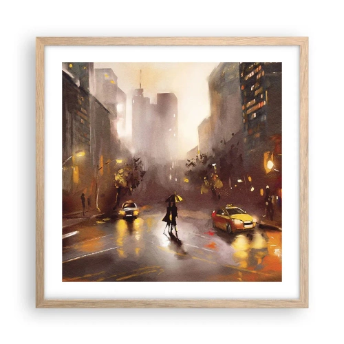 Affisch i ram av ljusek - I New Yorks ljus - 50x50 cm