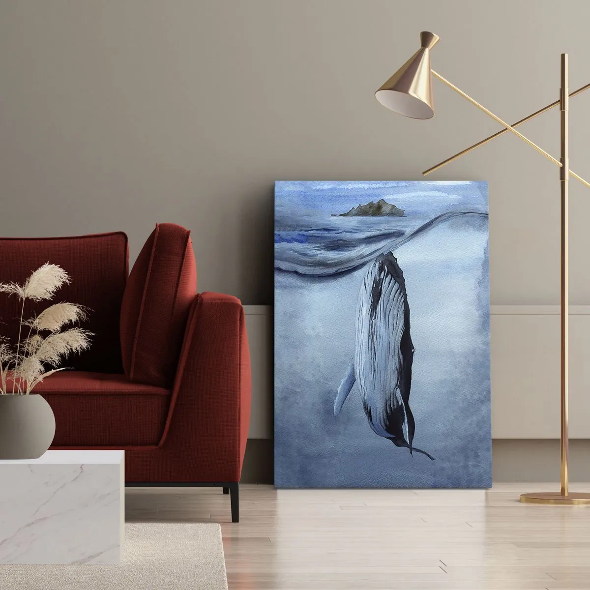 Canvastavla - Bild på duk - Två världar i norr - 65x120 cm