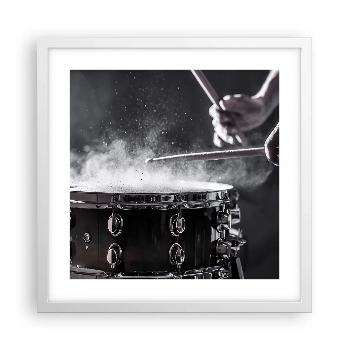 Affisch i vit ram - Musikens puls - 40x40 cm