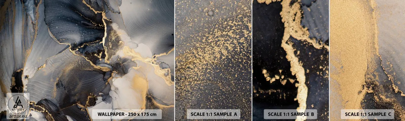 Provbit av självhäftande fototapet Deluxe Sticker - En stens liv - Abstraktion, Bit, Modern konst - 100x30 cm