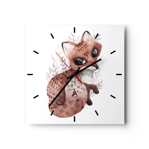 Väggklocka - Klocka på glas - Bara älska - 40x40 cm