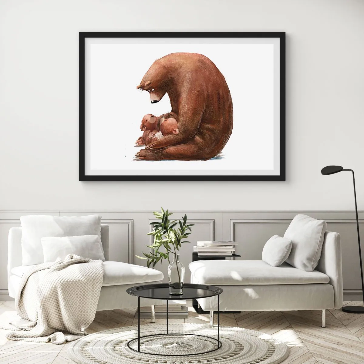 Affisch i svart ram - Söta drömmar, barn - 91x61 cm