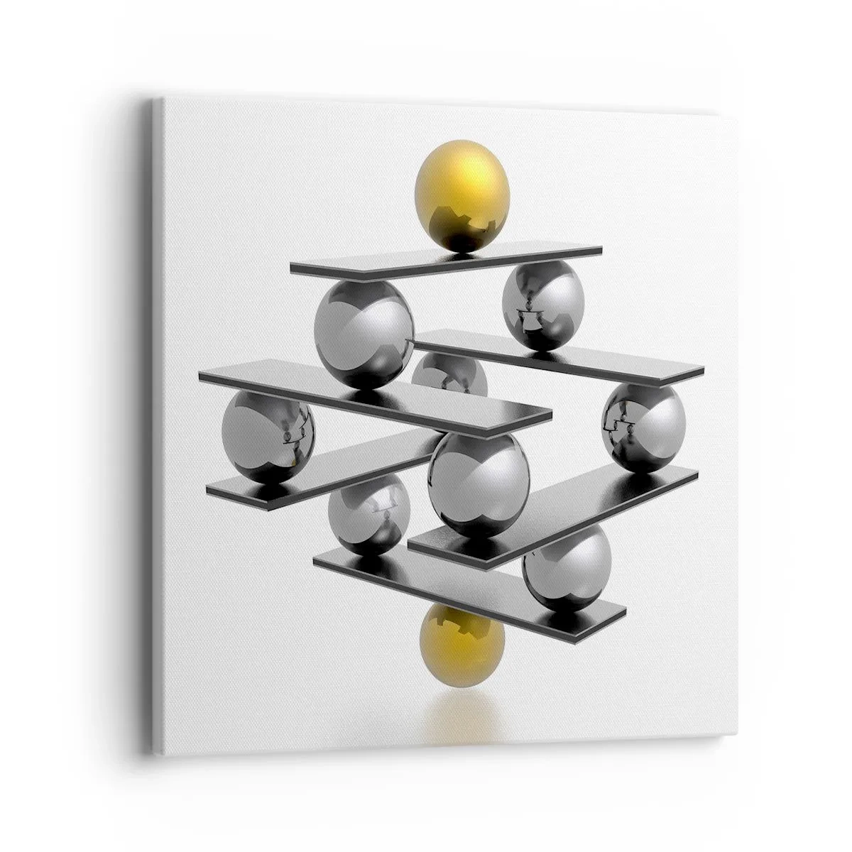 Canvastavla - Bild på duk - Guld-silver balans - 40x40 cm