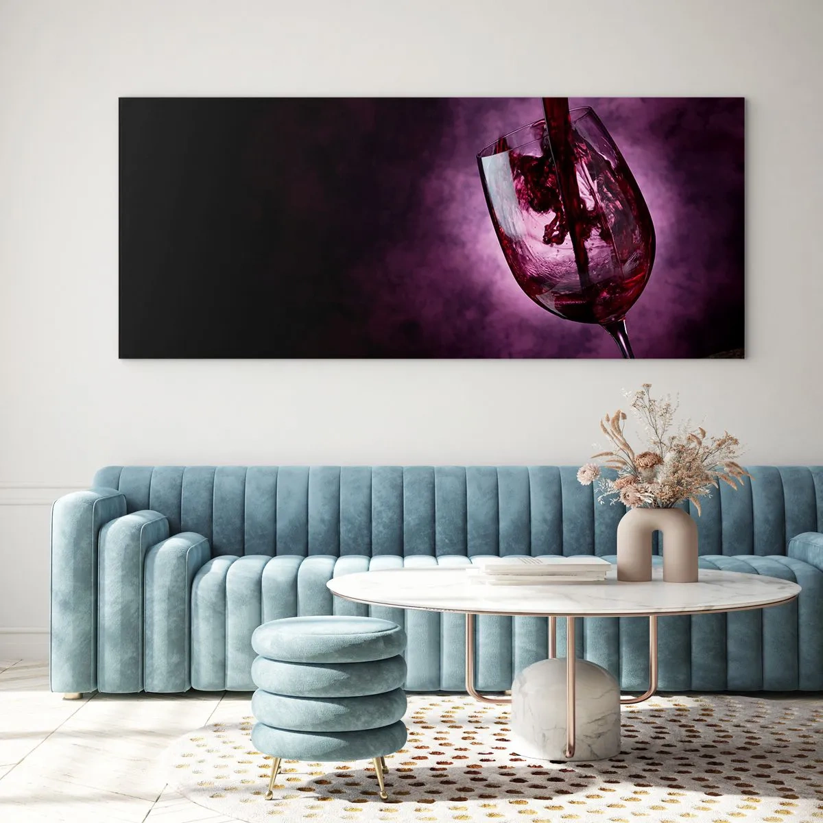 Glastavla - Bild på glas - Scharlakansröd? Karmin? Nej, rubin - 100x40 cm
