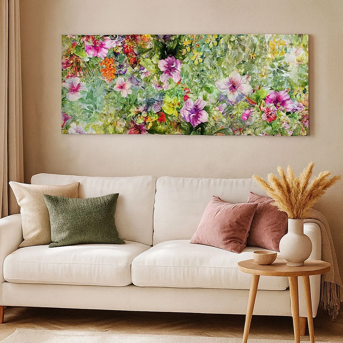 Canvastavla - Bild på duk - Ta en dopp i blommorna - 100x40 cm