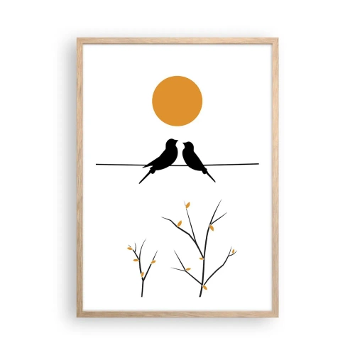 Affisch i ram av ljusek - Näktergalens kväll - 50x70 cm