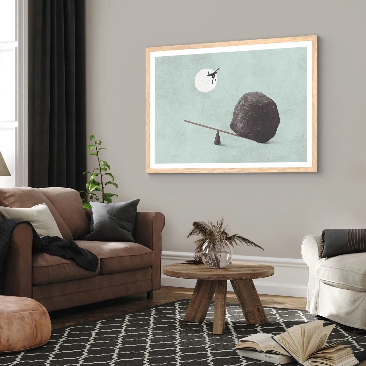 Affisch i ram av ljusek - Uppfylld dröm - 100x70 cm