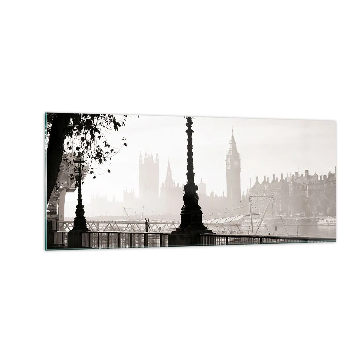 Glastavla - Bild på glas - Morgon i London - 100x40 cm