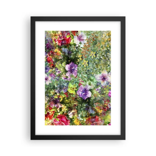 Affisch i svart ram - Ta en dopp i blommorna - 30x40 cm