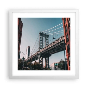 Affisch i vit ram - Över stadens vågor - 40x40 cm