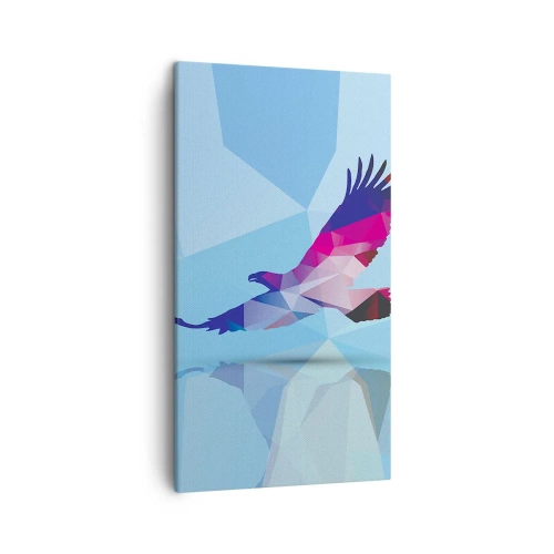 Canvastavla - Bild på duk - Örn i lila kristall - 45x80 cm