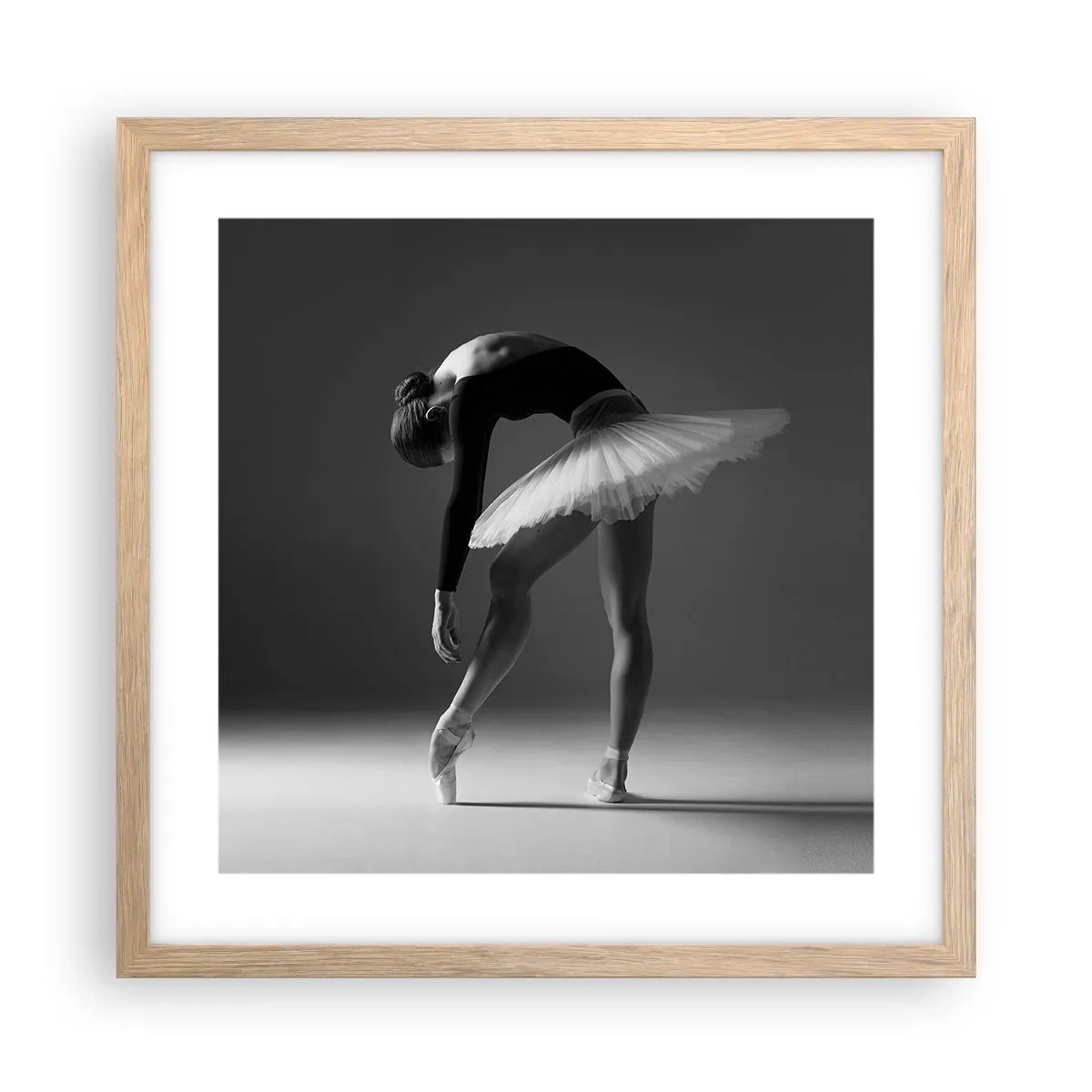 Affisch i ram av ljusek - Bella ballerina - 40x40 cm