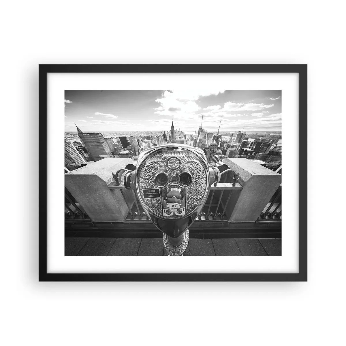 Affisch i svart ram - Stad över städerna - 50x40 cm