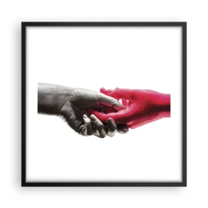 Affisch i svart ram - Tillsammans, dock annorlunda - 50x50 cm