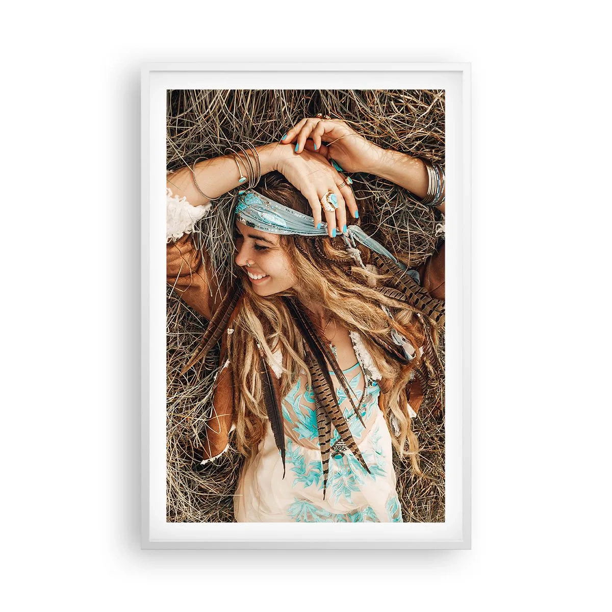 Affisch i vit ram - På väg till kärlekens sommar - 61x91 cm