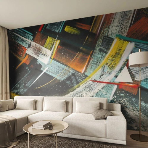 Fototapet Standard Eco - Rörelsens energi - Abstraktion, Bit, Modern konst - 400x280 cm