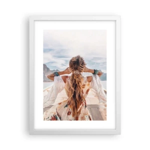 Affisch i vit ram - På väg mot lycka - 30x40 cm