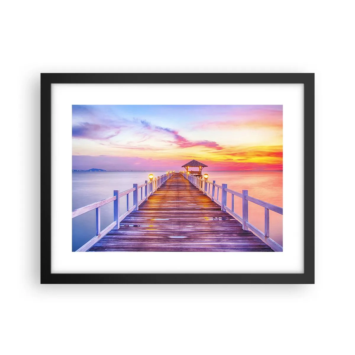 Affisch i svart ram - Kvällens lila-guld tystnad - 40x30 cm