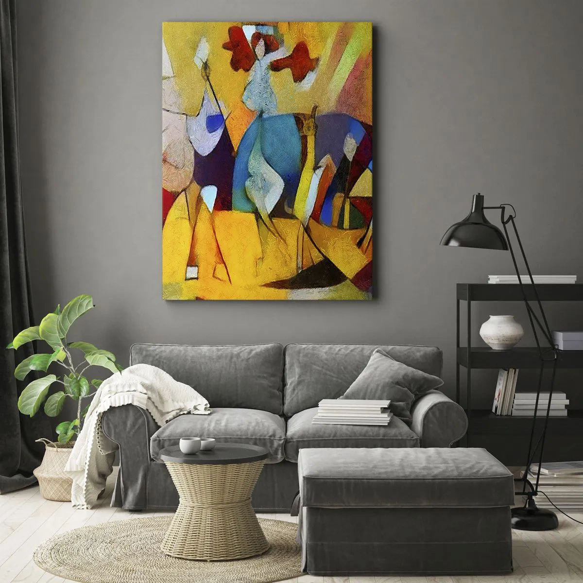 Canvastavla - Bild på duk - Sol - liv -glädje - 65x120 cm