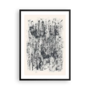 Affisch i svart ram - Retro skogsgrafikmotiv - 50x70cm - Dimmig komposition - Modern väggdekoration för vardagsrum och sovrum ARTTOR