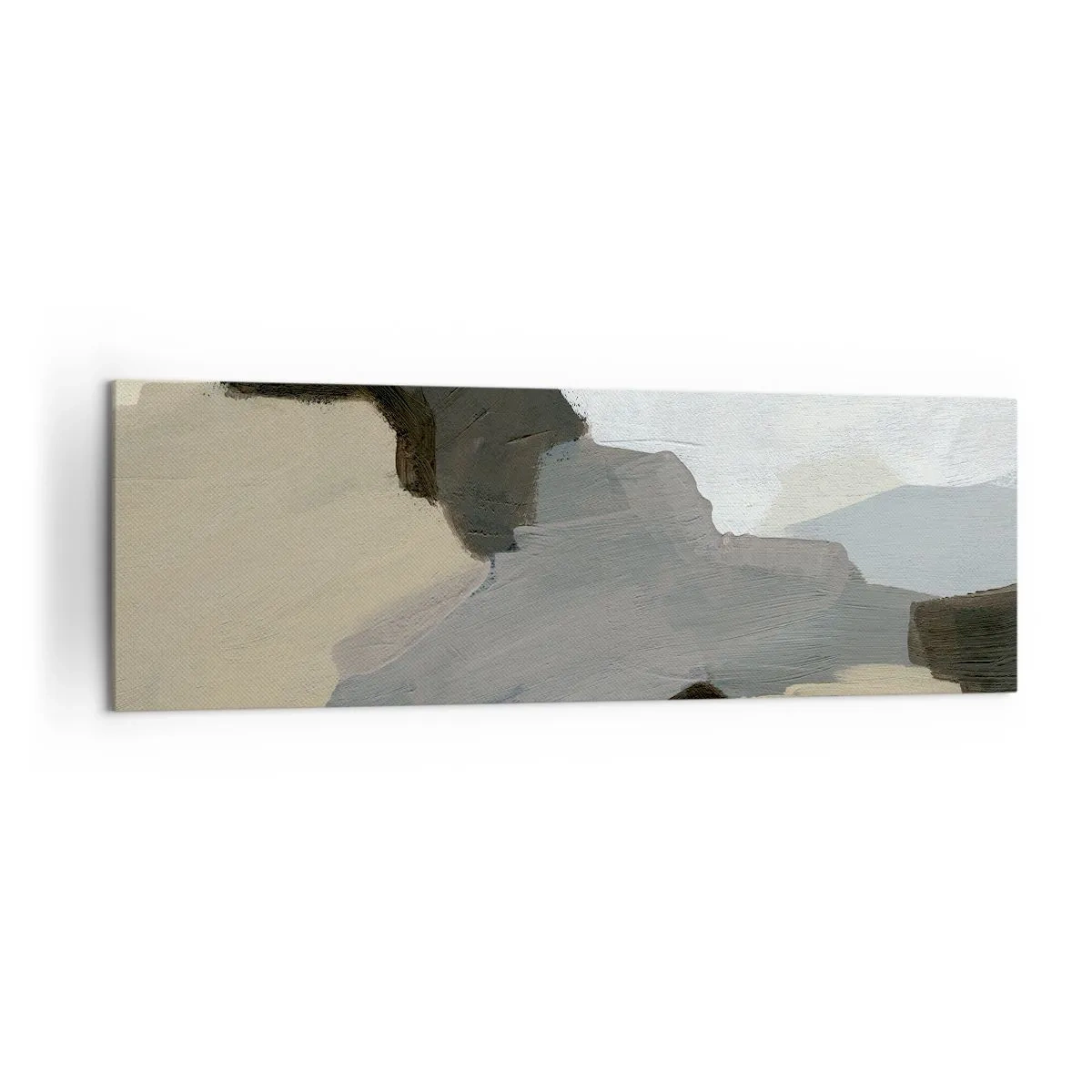 Canvastavla - Bild på duk - Abstraktion: avgrening av det gråa - 160x50 cm