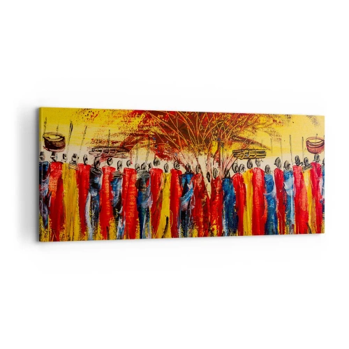 Canvastavla - Bild på duk - Dit, dit, dit de går - 100x40 cm