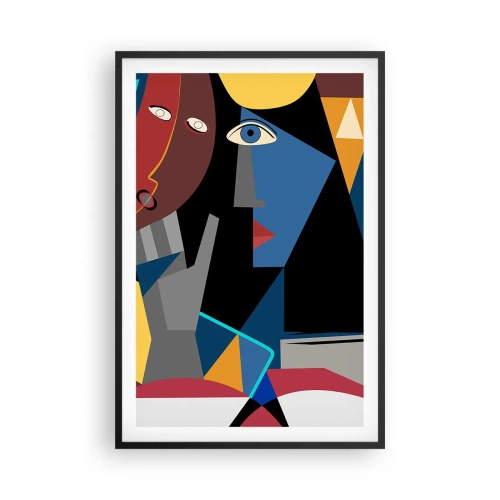 Affisch i svart ram - Kubistiskt samtal - 61x91 cm