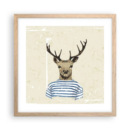 Affisch i ram av ljusek - Ty jag gillar randiga tröjor! - 40x40 cm