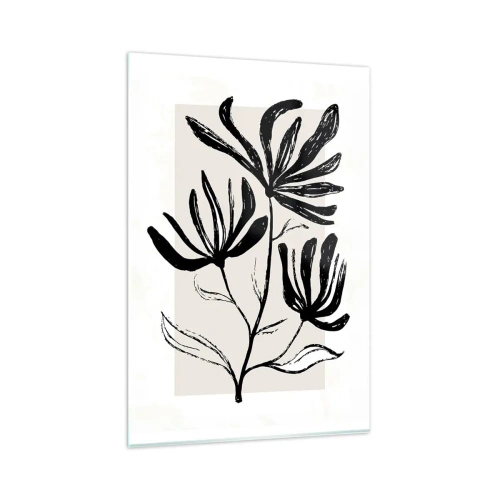 Glastavla - Bild på glas - Skiss för ett herbarium - 80x120 cm