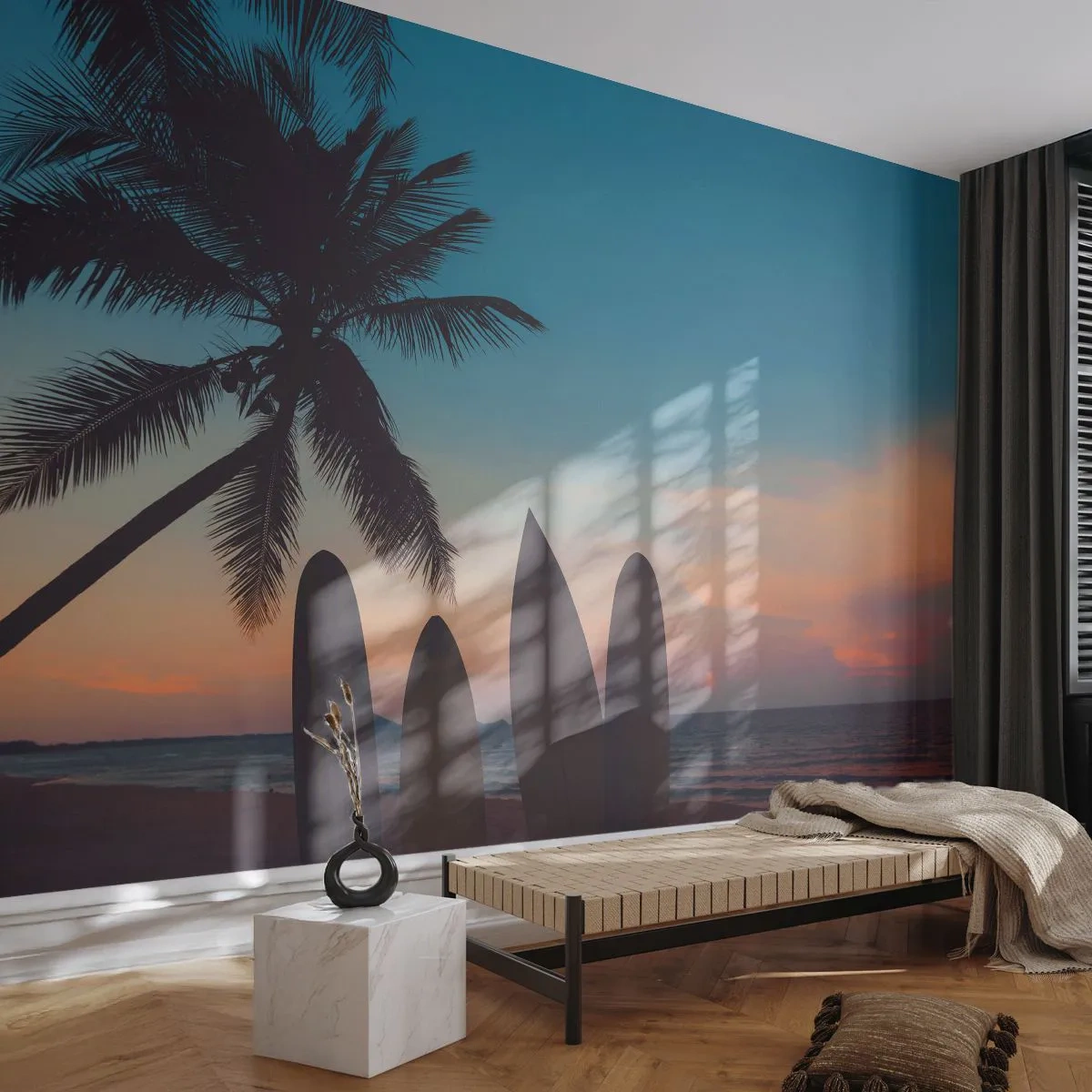 Fototapet Premium Sand - Imorgon blir det också kul - Landskap, Surfing, Hav - 100x70 cm