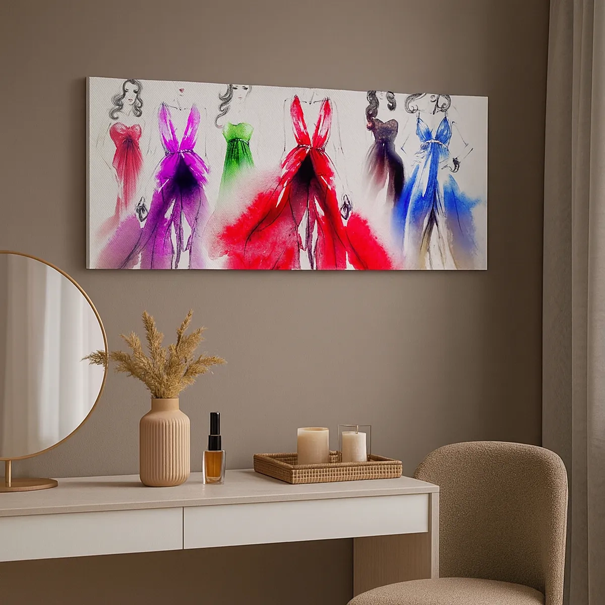 Canvastavla - Bild på duk - Stämning för dräkter - 30x30 cm