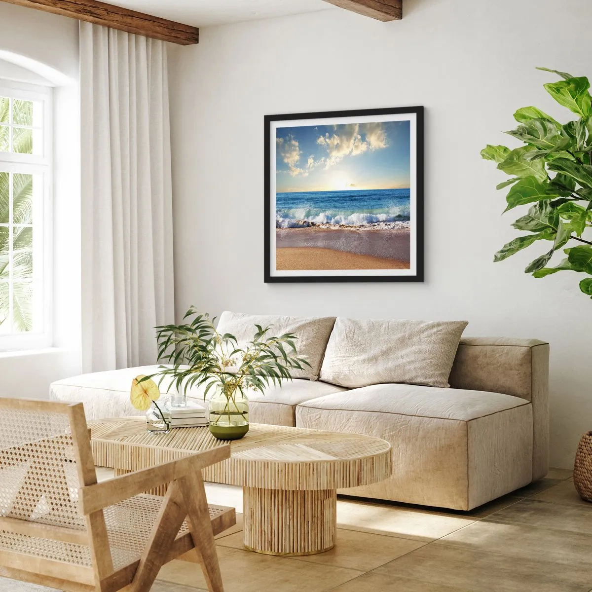 Affisch i svart ram - Rörlighet och orörlighet samtidigt - 50x50 cm