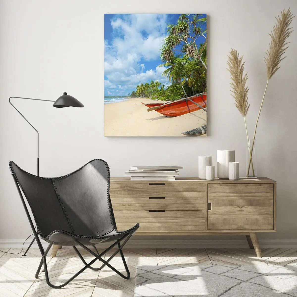 Glastavla - Bild på glas - Tropikens charm - 50x70 cm