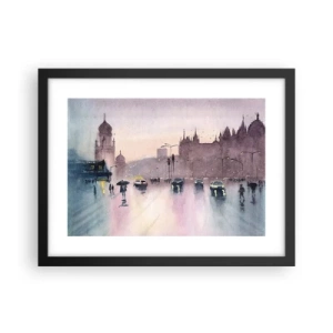 Affisch i svart ram - I regnig dimma - 40x30 cm