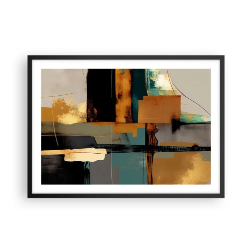 Affisch i svart ram - Abstraktion - ljus och skugga - 70x50 cm
