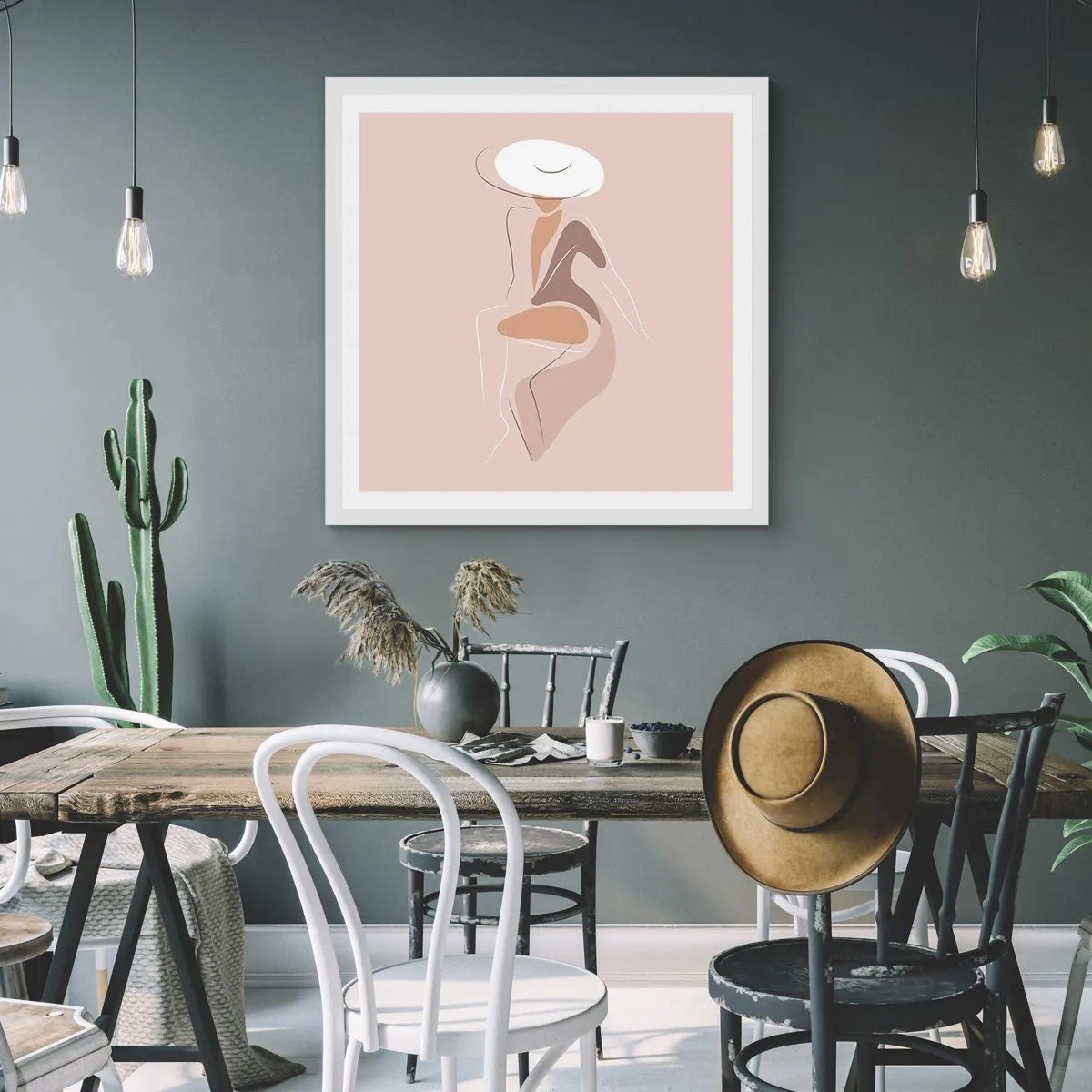 Affisch i vit ram - Att vara dam - 40x40 cm