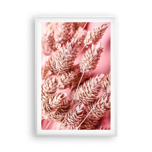 Affisch i vit ram - Blomkaskad i rosa - 61x91 cm