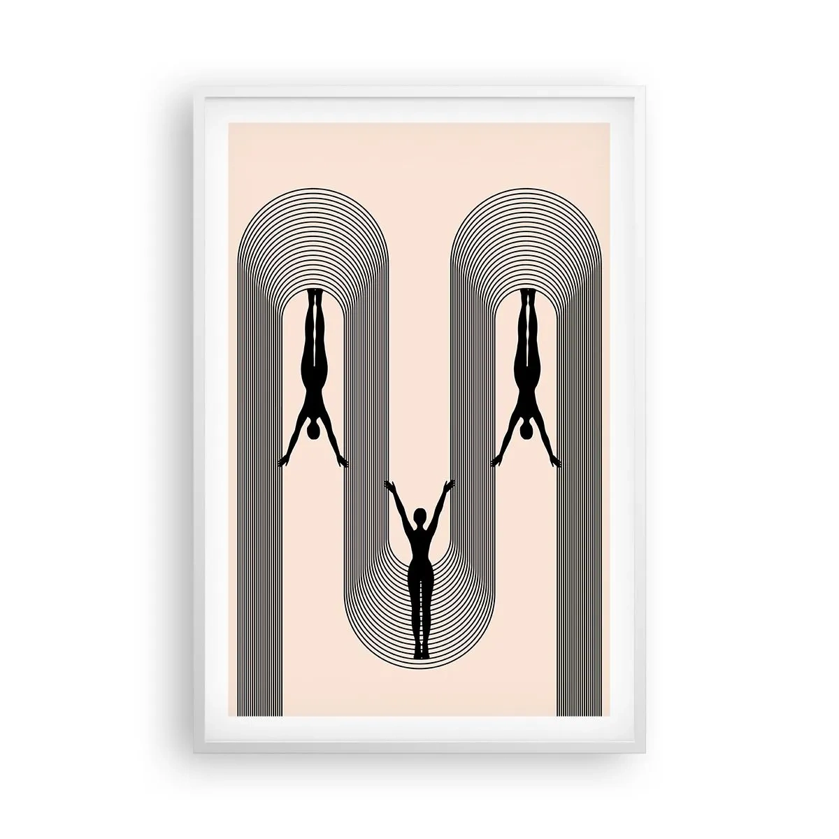 Affisch i vit ram - Upp och ner - 61x91 cm